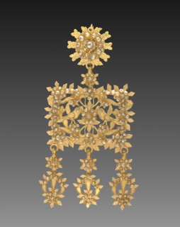 Earring, 1700s - 1800s. Sardinia, 18th-19th century. Gold; overall: 11.8 cm (4 5/8 in.).