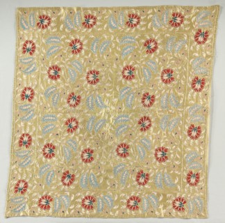 Embroidered Cover, 18th century. Turkey, 18th century. Embroidery; silk and gold filé on silk