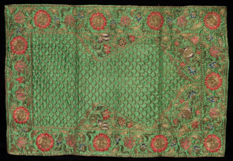 Prayer Mat, 1700s - 1800s. India, 18th-19th century. Embroidery, silk and gold thread; overall: 47