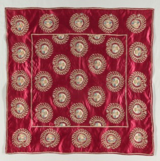 Embroidered Square, 19th century. Turkey, 19th century. Embroidery: silk and gold and silver filé
