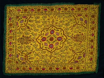 Embroidered Panel, 18th-19th century. India, 18th-19th century. Embroidery; silk and metallic