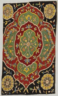 Cushion or Divan Cover, 1600s - 1700s. Azerbaijan, 17th-18th century. Embroidery: silk on cotton