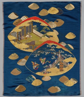 Embroidered Fukusa, late 1800s-early 1900s. Japan, late 19th-early 20th century. Embroidered silk