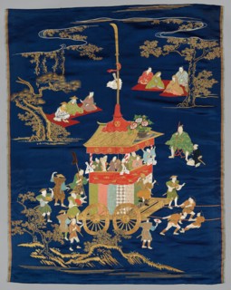 Embroidered Fukusa, late 1800s-early 1900s. Japan, late 19th-early 20th century. Embroidered silk;