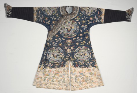 Mandarin Robe, late 1700s to early 1800s. China, 18th-19th century. Gauze weave, silk; embroidery;
