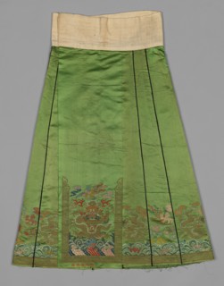 Skirt, late 19th century. China, late 19th century. Embroidery, silk and gold thread; overall: 101