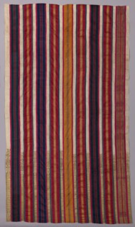 Embroidered Curtain, 17th-18th century. Tunisia, Djerba, 17th-18th century. Embroidery; silk and