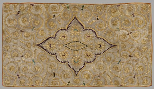 Embroidered Cover (?), 1700s - 1800s. India, 18th-19th century. Embroidery; silk and metallic