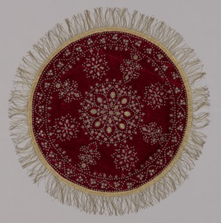 Circular Piece, 1700s. India, 18th century. Embroidery; velvet decorated with silver; overall: 81.5