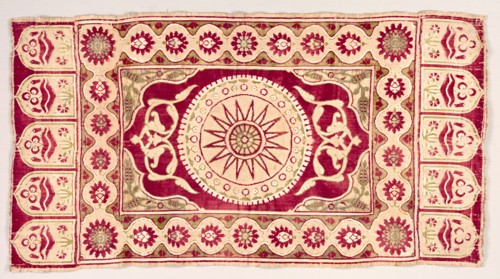 Velvet Divan Cushion, 17th century. Turkey, 17th century. Velvet; silk (formerly on silver ground,