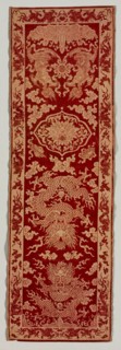 Velvet Strip, mid 1800s. China, Qing Dynasty (1644-1912). Velvet brocade, gold thread; overall: 178