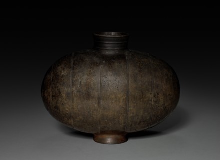 Cocoon Flask, 206 BC - AD 9. China, Western Han dynasty (202 BC-AD 9). Earthenware; diameter of