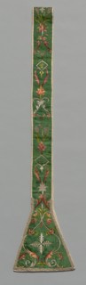 Embroidered Stola, 1700s. Italy, 18th century. Embroidery; silk and silver thread on silk damask