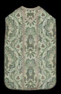 Chasuble, c. 1720s. France, Louis 14th style, 18th century. Diasper, tabby weave; silk; overall: