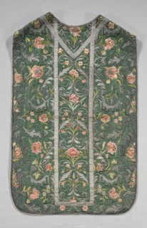 Chasuble, 1700s. Italy, 18th century. Embroidery; silk and metallic threads; overall: 104.8 x 66.6
