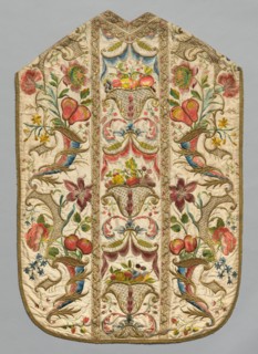 Chasuble, 1700s. Italy or Spain, 18th century. Embroidery; silk and metallic threads; overall: 113