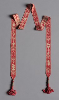 Knitted Bible Mark (Three of Four), 18th-19th century. Spain, 18th-19th century. Knitted silk;