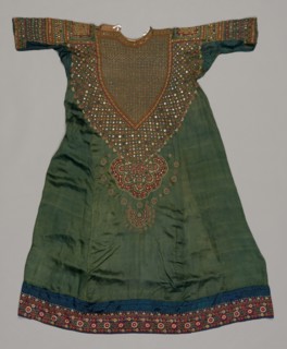 Woman's Garment, 1800s. India, Cutch, 19th century. Embroidery, silk; overall: 129 x 103 cm (50