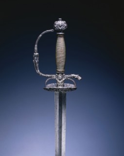 Small Sword with Masks and Figures, c. 1660-1680. Hilt: Holland, blade: Germany, Solingen, 17th