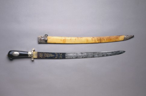 Hunting Sword, c. 1780. France (blade: Germany?), 18th century. Steel, blued, etched, and gilded;
