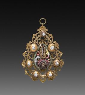 Pendant (part 2), 1700s. Belgium, 18th century. Silver gilt and enamel; overall: 11.5 cm (4 1/2 in