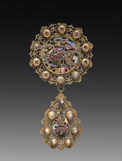 Pendant, 1700s. Belgium, 18th century. Silver gilt and enamel; overall: 11.5 cm (4 1/2 in.).