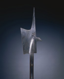 Halberd, c. 1480-1500. Switzerland, late 15th Century. Steel; wood haft (rectangular with planed