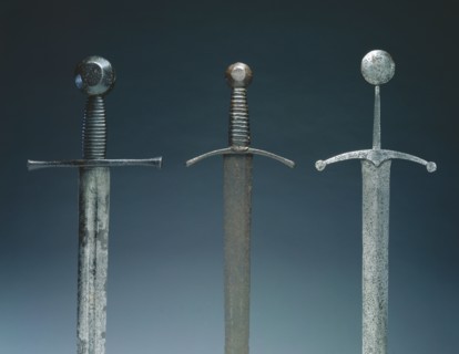 Sword, 1400s. Germany (?), 15th century. Steel; wood and leather grip; overall: 104.2 cm (41 in.);