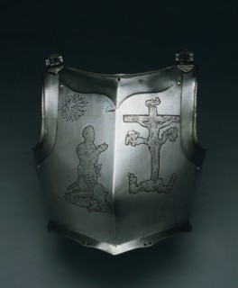 Breastplate, c. 1550. Germany, Nuremberg, 16th century. Steel with etched figure kneeling before