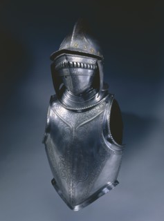 Breastplate with Etched Bands of Trophies and Medallions, c. 1550 - 1600. North Italy, 16th century