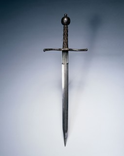 Dagger, c. 1550-1600. Italy, 16th century. Steel; russetted and damascened guard and pommel; wood