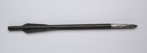Crossbow Bolt, 1500s-1600s. Germany, 16th-17th century. Wood, leather, steel; average: 37.2 cm (14