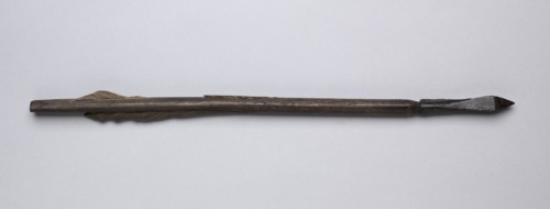 Crossbow Bolt, 1500s-1600s. Germany, 16th-17th century. Wood, leather, steel; average: 37.2 cm (14