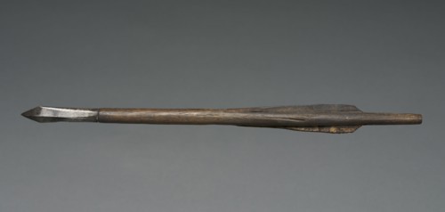 Crossbow Bolt, 1500s-1600s. Germany, 16th-17th century. Wood, leather, steel; average: 37.2 cm (14