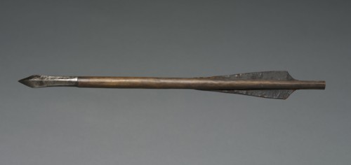 Crossbow Bolt, 1500s-1600s. Germany, 16th-17th century. Wood, leather, steel; average: 37.2 cm (14