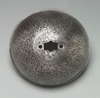 Cup from a Rapier's Hilt, c. 1650-1675. Italy, 17th century. Steel with etched floral, floiate, and