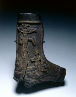 Powder Flask, c. 1550. Germany, 16th century. Carved staghorn (two branches); mounts missing;