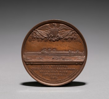 Medal: Commemorating the Centennial International Exhibition, 1876 (reverse), 1876. America, 19th