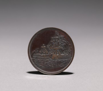 Medal: Constitution and Guerriere, 1812 (obverse), 1812. America, 19th century. Bronze; diameter: 3