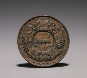 Medal Commemorating the Exhibition of Textiles, Berlin, 1844 (reverse), 1844. Emil Schilling