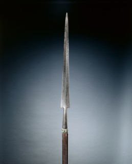 Partisan, c. 1600-1620. Italy, early 17th Century. Steel; rectangular wood haft with planed