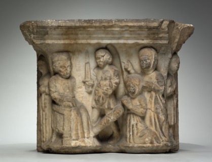 Engaged Capital, 1400s. Southern France, Abbey of Larreule, near Tarbes, 15th century. Limestone;