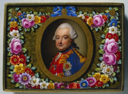 Snuff Box with Portrait of Charles I, Duke of Brunswick, c. 1770. Fürstenberg Porcelain Factory