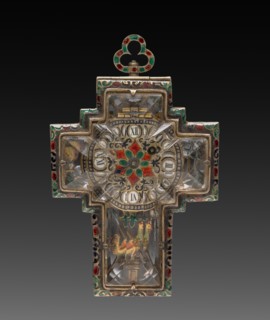 Watch, 1800s. Austria, 19th century. Crystal, gilt metal, enamel; overall: 8.3 x 5.4 x 2 cm (3 1/4