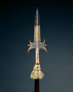 Partisan, 1600s. France, 17th century. Steel, gilt, etched and chiselled; overall: 209.5 cm (82 1/2