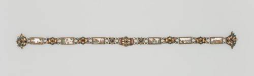 Belt, early 18th Century. Netherlands, 18th century. Enamel on copper with gilt metal mounts and