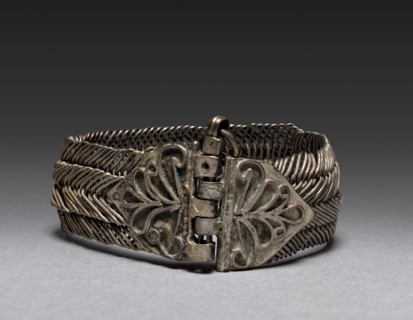 Bracelet, 1700s-1800s. Bulgaria, 18th-19th century. Silver; diameter: 6.4 cm (2 1/2 in.).