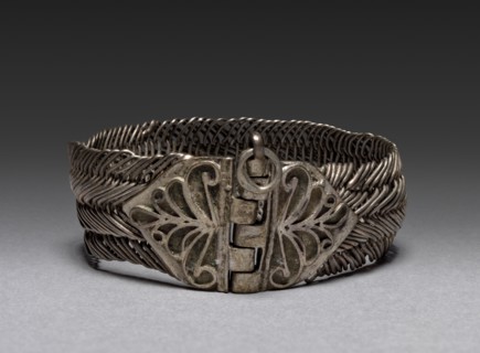 Bracelet, 1700s-1800s. Bulgaria, 18th-19th century. Silver; diameter: 6.4 cm (2 1/2 in.).