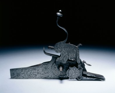 Wheel-Lock from a Hunting Gun, 1600s. Germany, 17th century. Steel, engraved; overall: 22.7 x 16.5