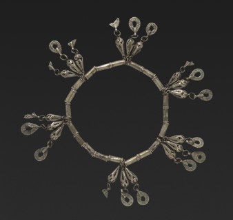 Necklace, 19th century. Balkans, 19th century. Silver; diameter: 12.8 cm (5 1/16 in.).